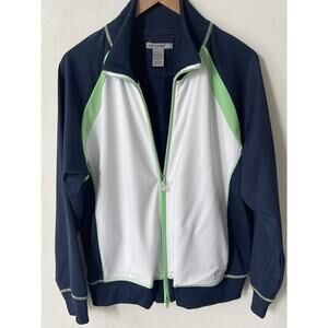 Oleg Cassini Womens Sport X-Large Full Zip Up Track Jacket Sweatshirt Activewear